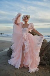 The Peach Fuzz in Bloom Bridal Gown