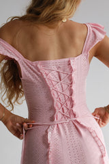 The Desirée Dress in Fragola Pink