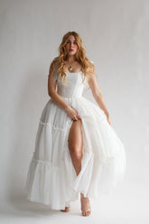 The Siena Gown in Seaglass white