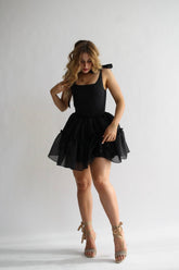 The Siena Mini Dress in Black Swan