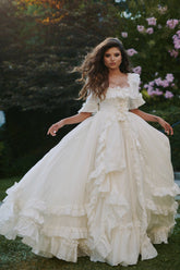 The Ivory Silk Organdy Antoinette Gown