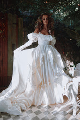 The Ivory Silk Organdy Maiden Gown